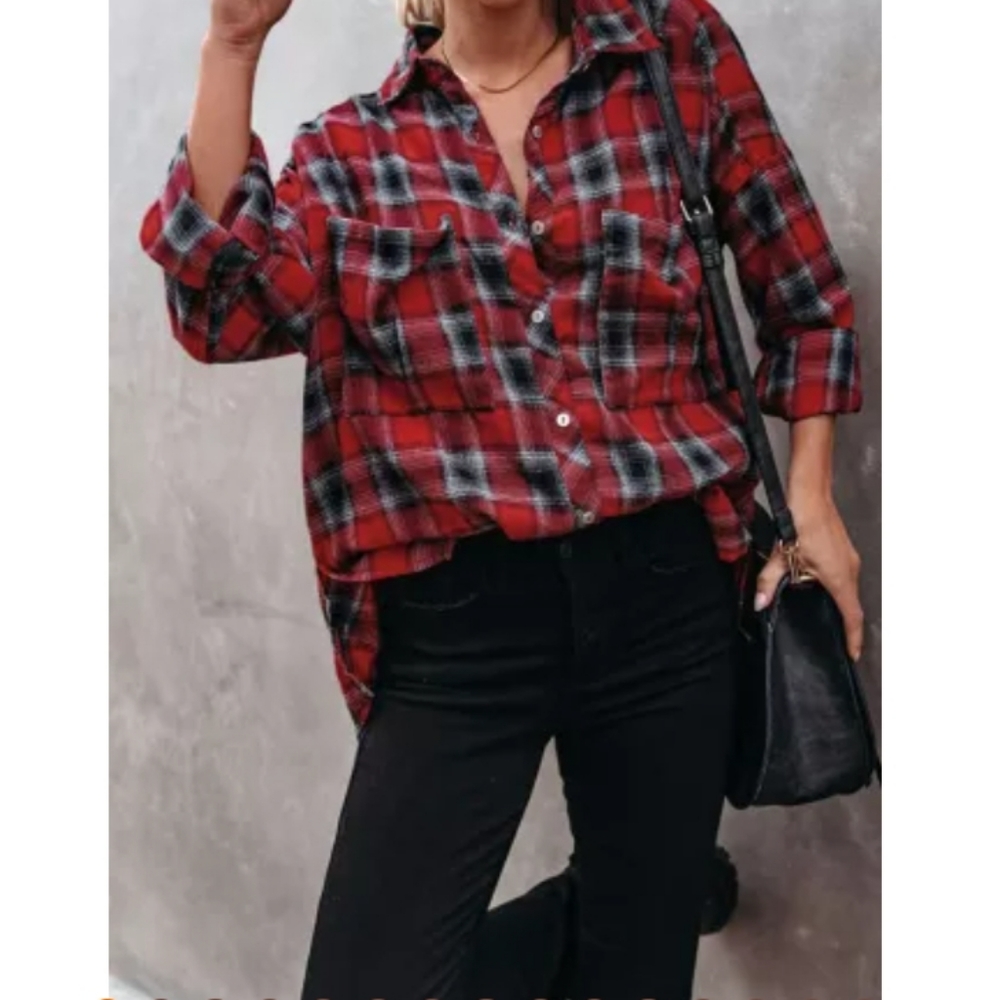 ❣New boutique plaid shirt NWOT - Picture 6 of 13